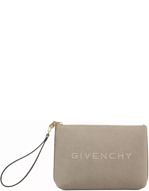 Givenchy Clutch Bag In Army Beige Canva