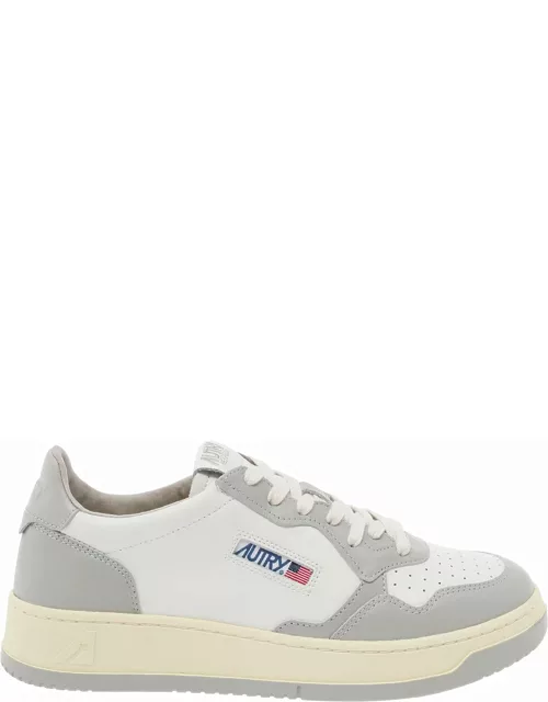 Autry medalist White And Grey Low Top Sneakers With Logo Detail In Leather Man