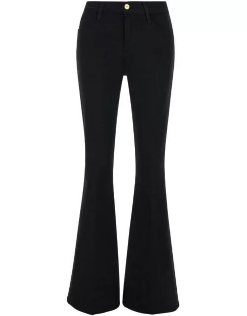 Frame le High Flare Black Jeans With Flared Bottom In Denim Woman