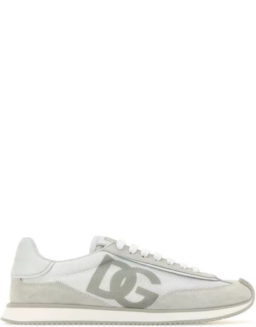 Dolce & Gabbana Two-tone Suede And Mesh Dg Aria Sneaker