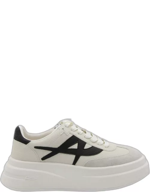 Ash White And Black Leather Sneaker
