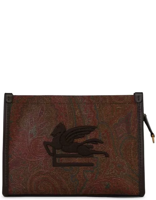 Etro arnica Brown Leather Clutch Bag