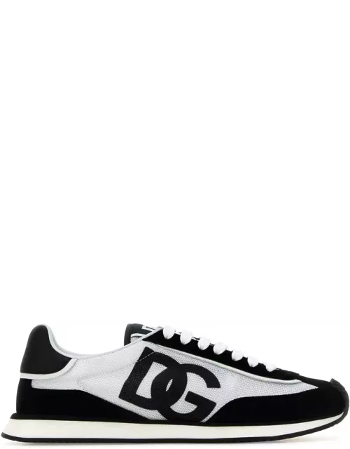 Dolce & Gabbana Two-tone Mesh And Suede Dg Aria Sneaker