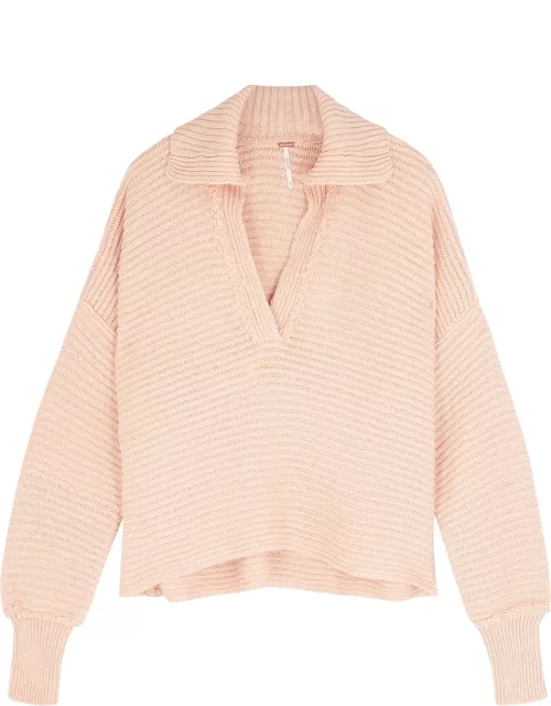 Marlie pink cotton-blend jumper