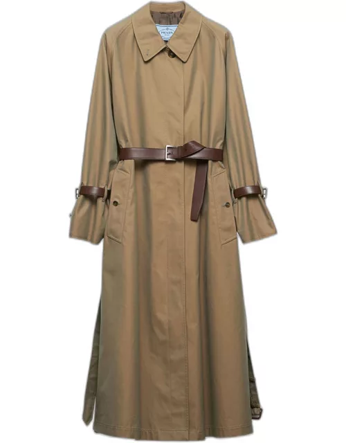 Single-Breasted Cotton Twill Trench Coat