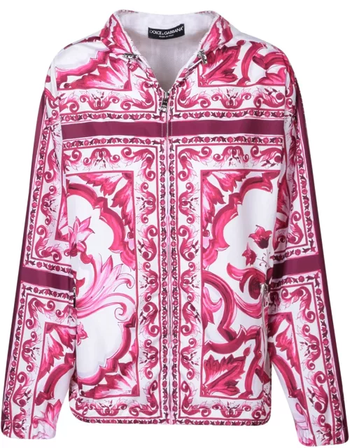 Dolce & Gabbana Majolica Printed Zipped Hoodie