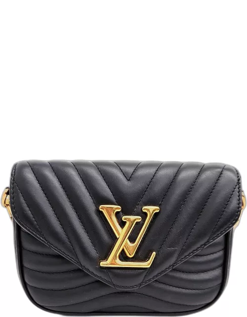 Louis Vuitton Black Leather New Wave Multi Pochette Shoulder Bag