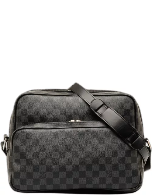 Louis Vuitton Black Damier Graphite Canvas Sac Leoh Shoulder Bag