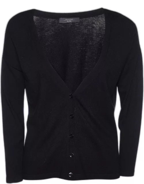 Weekend Max Mara Black Knit Button Front Cardigan
