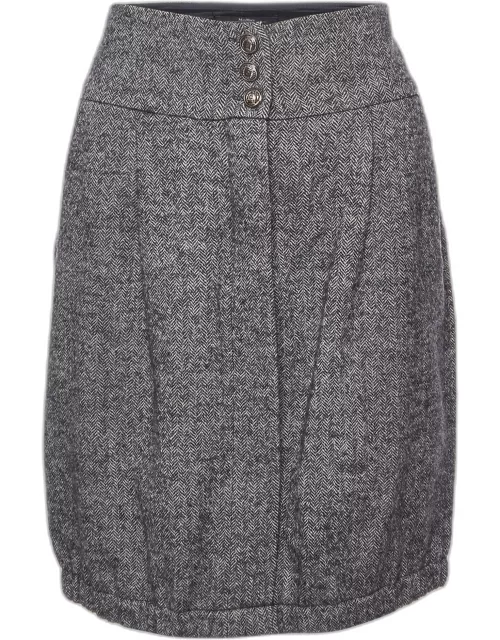 Weekend Max Mara Grey Zig Zag Wool Knee Length Skirt