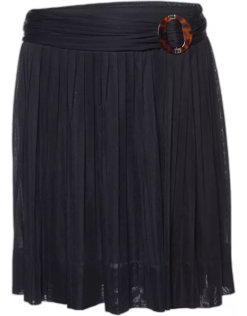 Gucci Black Jersey Pleated Mini Skirt