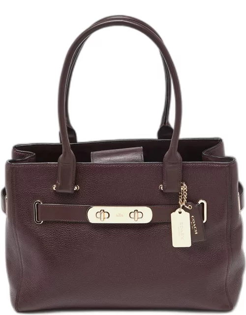 Coach Burgundy Leather Swagger 33 Tote