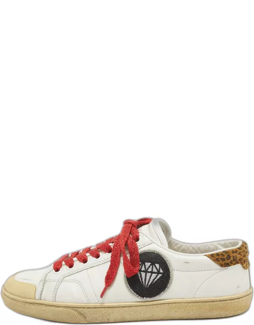 Saint Laurent White Leather Court Classic Sneaker