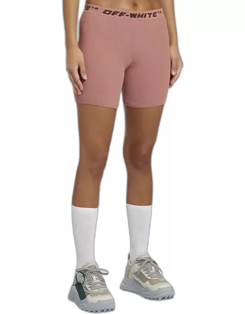 Off-White Pink Logo Band Shorts