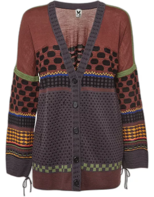 M Missoni Multicolor Wool Blend Buttoned Front Cardigan
