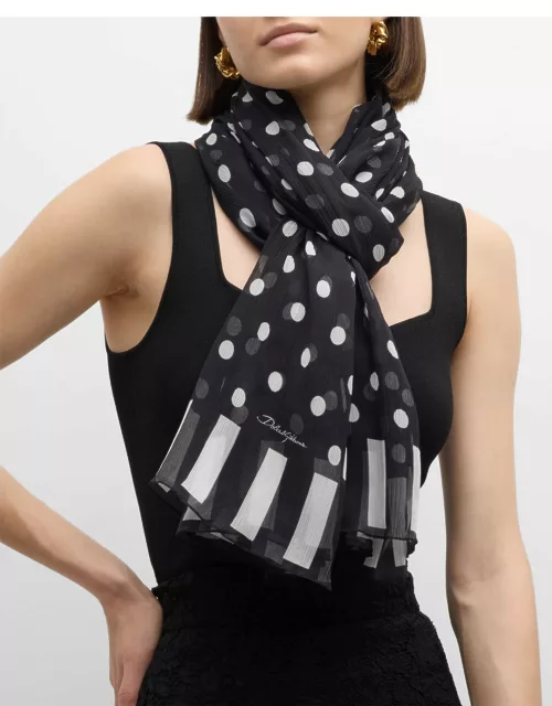 Polka-Dot Silk Scarf