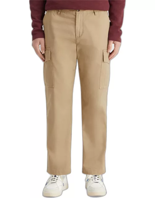Men's Loose Tapered Cotton Twill Cargo Pant