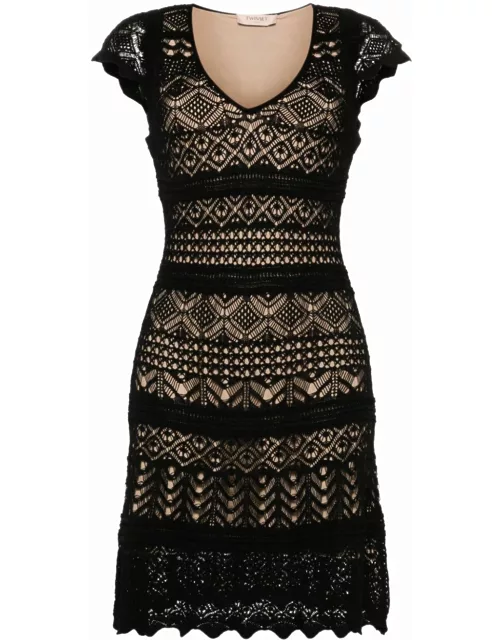 TwinSet Short Sleeve Lace Dres