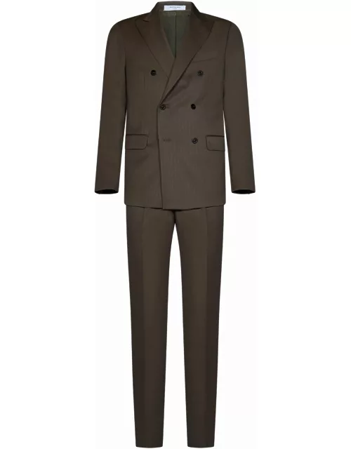 Boglioli Striped Motif Light Grey Suit