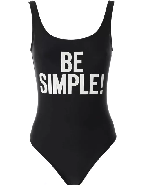Moschino Slogan Printed One-piece Swimsuit
