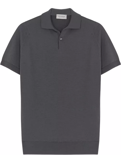 Payton charcoal wool polo shirt