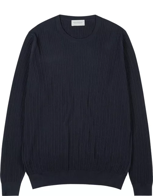 Ease navy ribbed cotton jumper