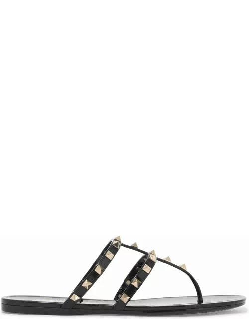 VALENTINO GARAVANI rockstud pvc thong sandal