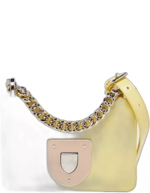 Dior Light Yellow Patent Leather Diorama Club Shoulder Bag