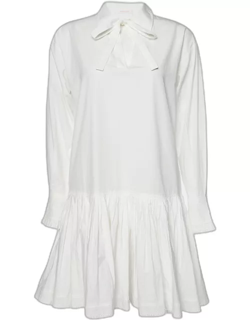 See by Chloe White Cotton Drop Waist Flared Dress