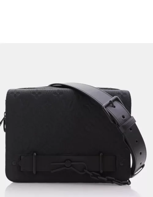 Louis Vuitton Black Taurillon Leather Monogram Steamer Messenger Bag