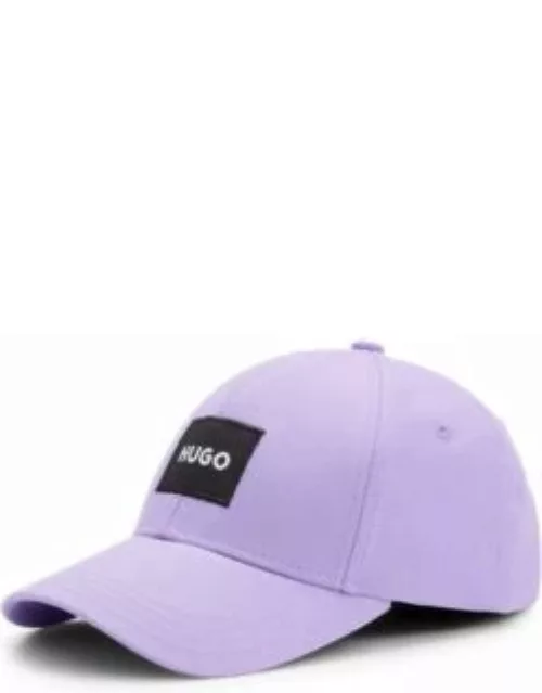 Cotton-twill cap with logo label- Light Purple Women's Hats and Glove