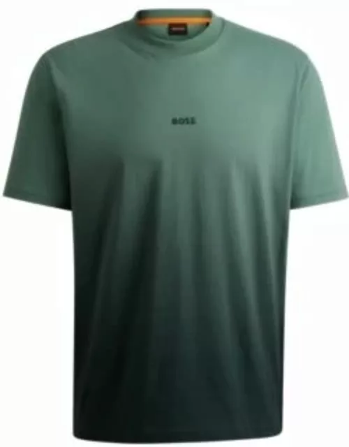 Cotton-jersey T-shirt with dip-dye finish- Light Green Men's T-Shirt