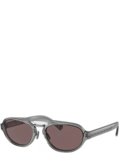 Men's Acetate Oval Sunglasse