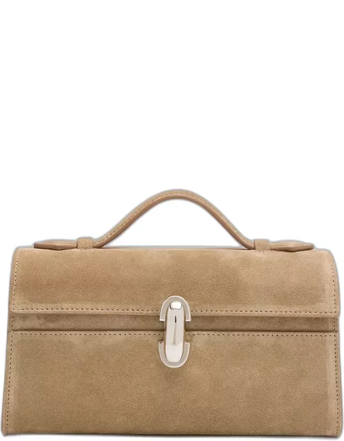The Symmetry Pouchette Suede Top-Handle Bag