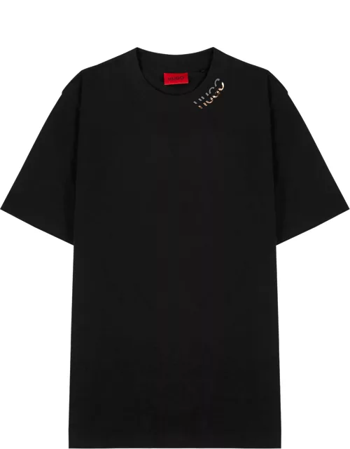 Dallup black logo cotton-blend T-shirt