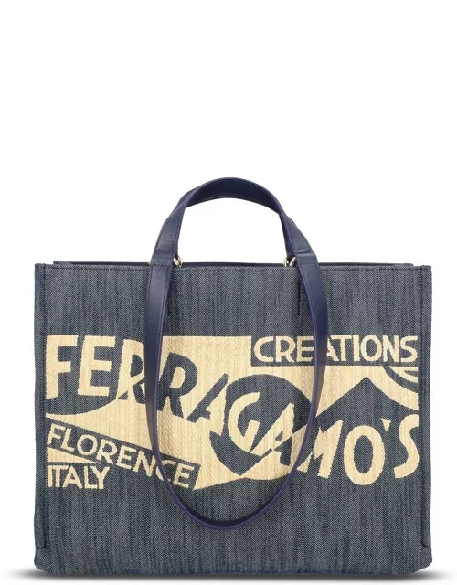 Ferragamo Logo Detailed Medium Tote Bag
