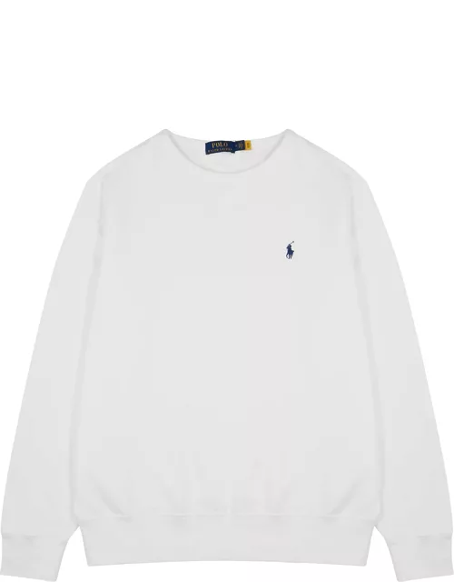 White cotton-blend sweatshirt