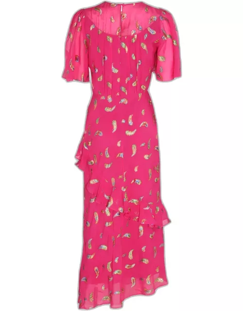 Saloni Pink Silk Blend Dres