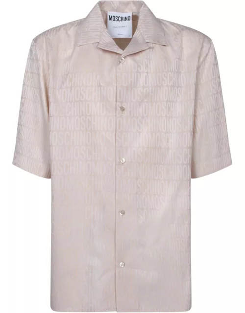 Moschino Logo Jacquard Motif Notched Collar Shirt