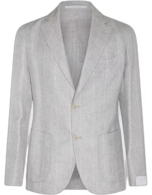 Eleventy Grey Linen And Wool Suit