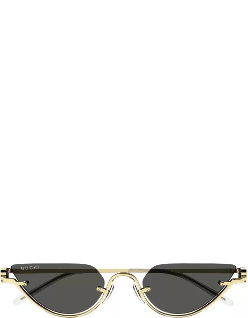 Gucci Eyewear Gg1603s Linea Gg Logo 001 Gold Grey Sunglasse