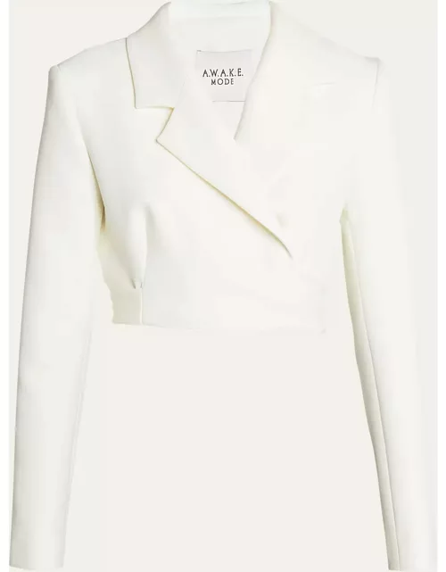 Cropped Wrap-Around Jacket with Tie