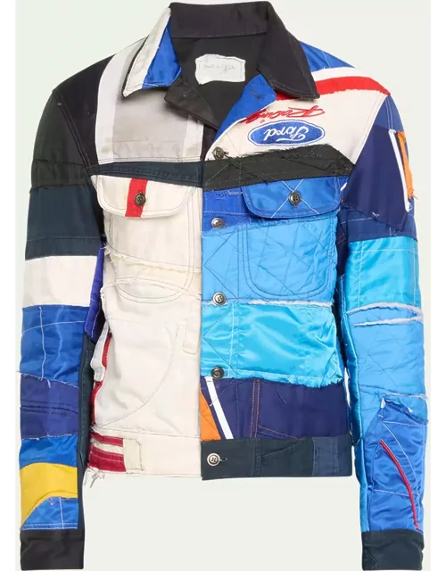 Men's Multi Nylon Racing Scrapwork Jacket