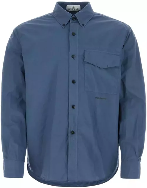 Stone Island Air Force Blue Poplin Shirt
