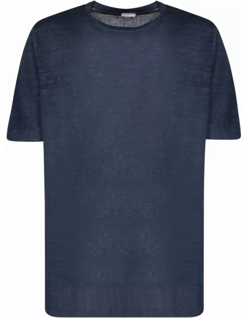 120% Lino Blue Knit T-shirt