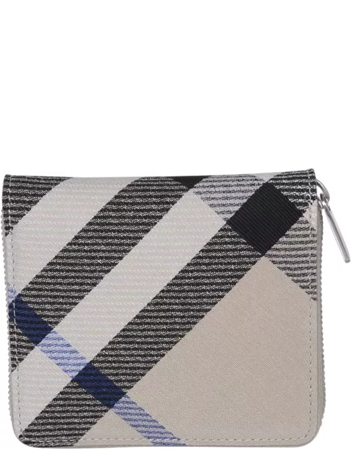 Burberry Ivory Check Zip Wallet