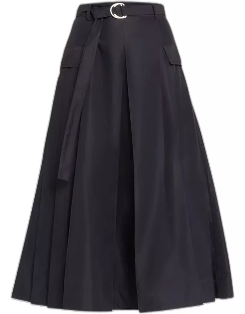 Belted Utility Maxi Skirt