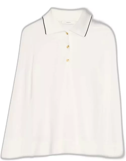 Tipped Collar Long-Sleeve Pique Polo Shirt
