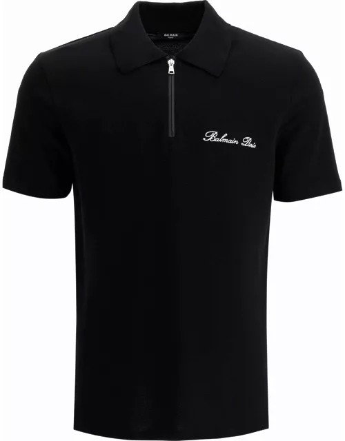 BALMAIN polo shirt with embroidered logo letter