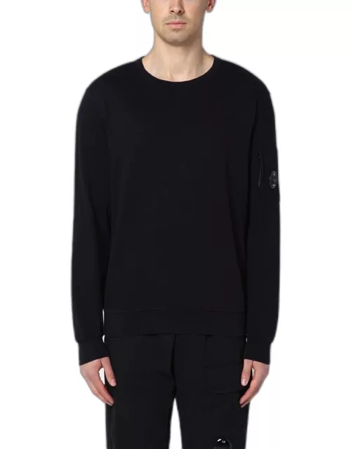Black cotton sweatshirt with lens detai